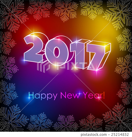 Happy New 2017 Year greeting card 25214832
