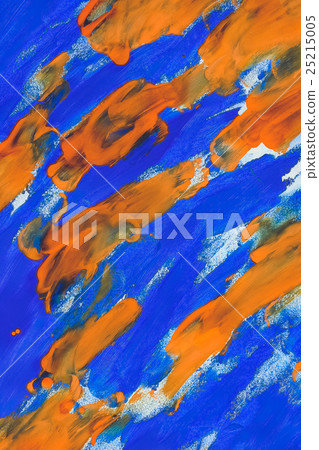 Abstract blue and orange color on paper 25215005