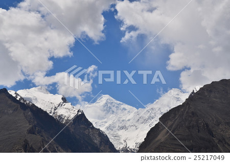 Dylan peak and beautiful cloud seen from Hunzakalibabad in Pakistan 25217049