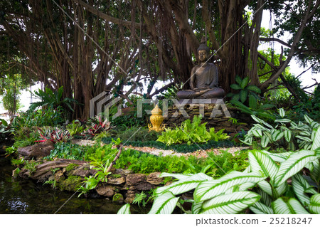 Buddha statue under trees Buddha statue under trees 25218247