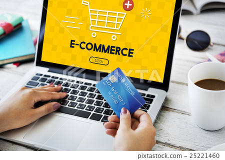 Add Cart Buy Now Online Commerce Graphic Concept 25221460