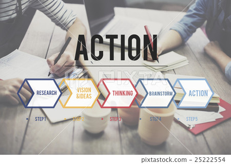 Stock Photo: Operation Procedure Action Ideas Goal Concept