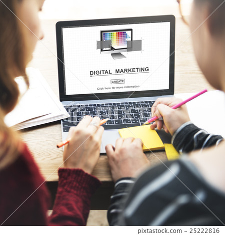 Digital Marketing Media Web Design Ideas Concept Digital Marketing Media Web Design Ideas Concept 25222816