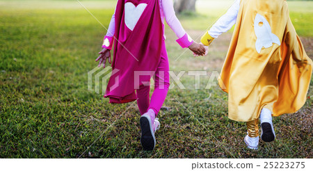Superheroes Kids Friends Playing Togetherness Fun Concept Superheroes Kids Friends Playing Togetherness Fun Concept 25223275