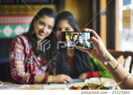 Women Friendship Togetherness Communication Mobile Phone Concept 25223803