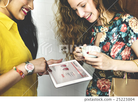 Women Friends Shopaholics Summer Sales Concept 25223804