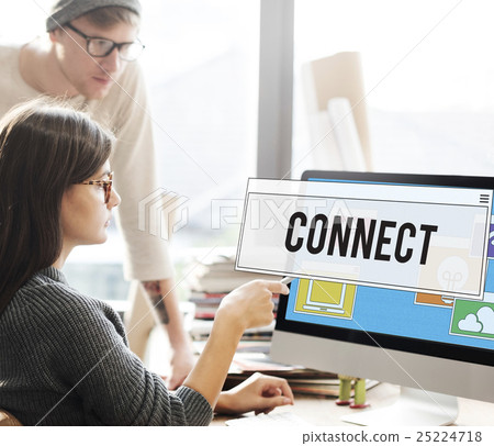 Communication Technology Online Networking Connection Concept 25224718