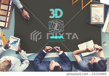 3D Three Dimensional Futuristic Display Modern Concept 3D Three Dimensional Futuristic Display Modern Concept 25224884
