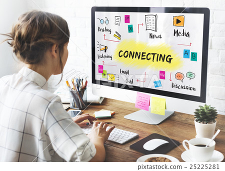 Connecting Social Media Networking Online Concept 25225281