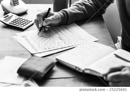 Elderly Man Retirement Inlfe Insurance Deal Concept Elderly Man Retirement Inlfe Insurance Deal Concept 25225691