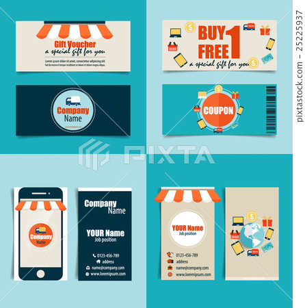 Modern business card template with Business concept, Online shopping, Infographics background E-commerce, vector illustration. Modern business card template with Business concept, Online shopping, Infographics background E-commerce, vector illustration. 25225937
