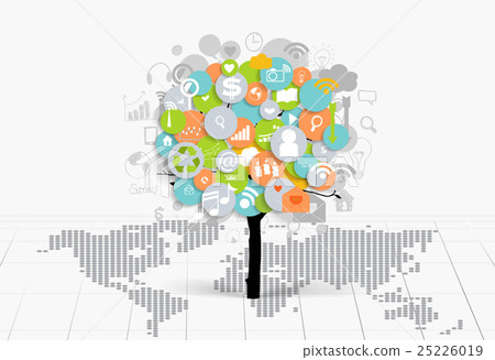 Business concept. Tree with cloud of application. Vector illustration. Business concept. Tree with cloud of application. Vector illustration. 25226019