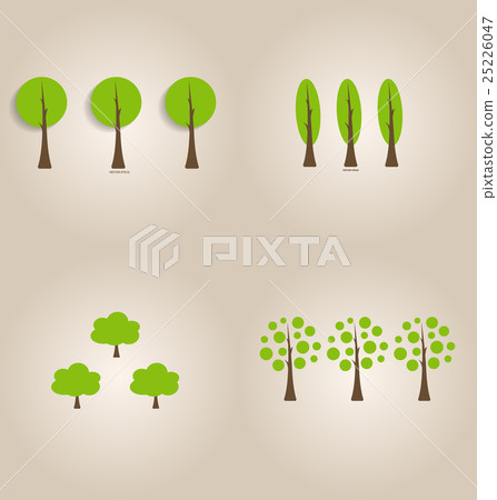 Ecology concept with Abstract trees. Vector illustration. 25226047