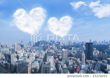 City and two heart clouds City and two heart clouds 25228201