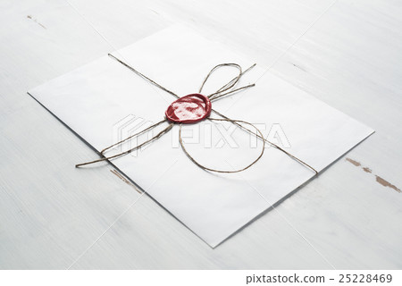 Letter with seal on table Letter with seal on table 25228469