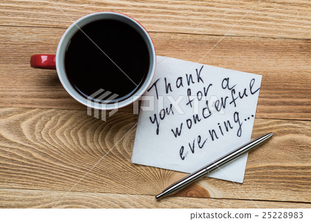 Romantic message written on napkin 25228983