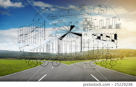 Asphalt crossroad image Asphalt crossroad image 25229286