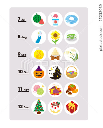 July - December illustration set 25232089