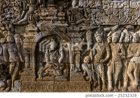 Bas-relief in Borobudur Buddist Temple - Indonesia Bas-relief in Borobudur Buddist Temple - Indonesia 25232328