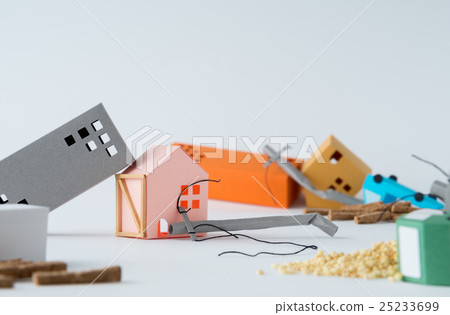 自然災害地震電磁極塌陷坍塌紙工藝 25233699