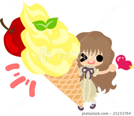 Apples soft cream with cute girls 25233764