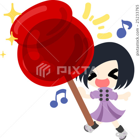 Cute girl and big apples candy 25233765