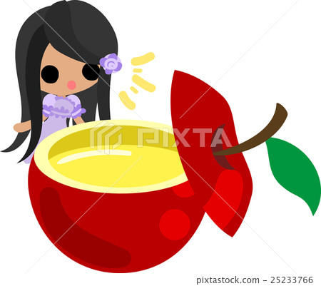 Cute girl and apple juice Cute girl and apple juice 25233766