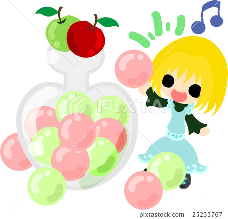 Sweet girl and apple candy 25233767