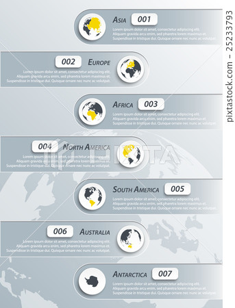 Continents infographic  25233793