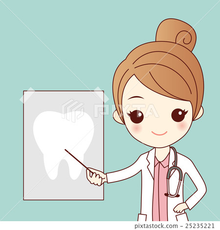 cartoon dentist with tooth ray cartoon dentist with tooth ray 25235221