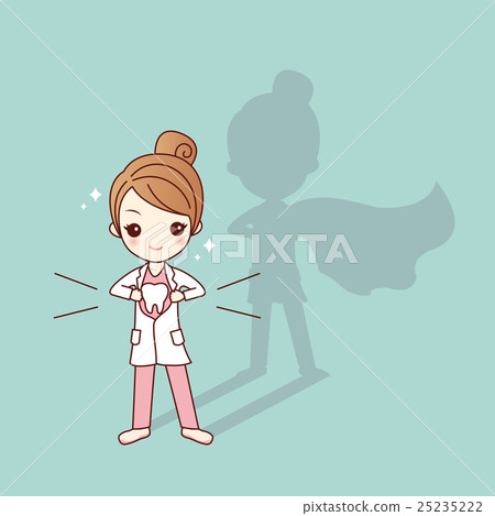 cute cartoon super dentist doctor 25235222