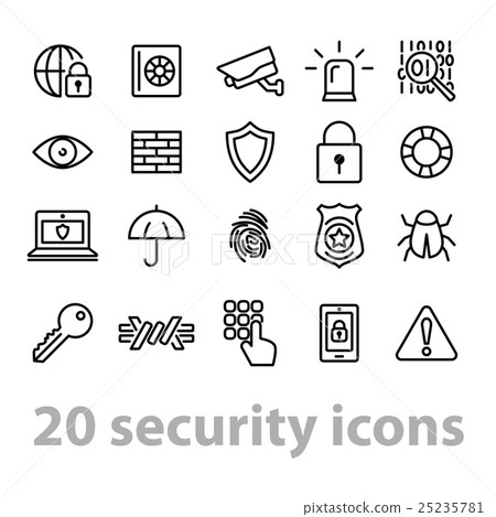twenty security icons collection 25235781
