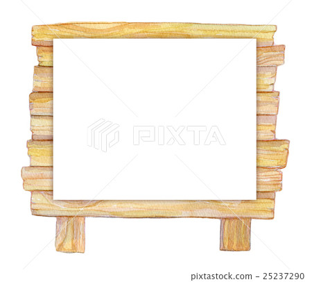 Watercolor Illustration Board Wood Grain Frame Stock Illustration