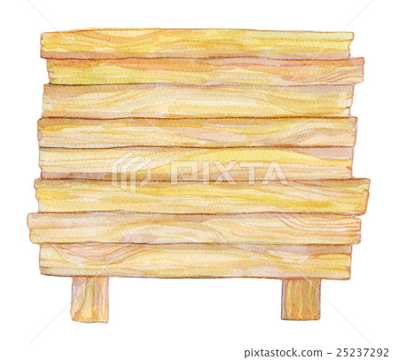 Watercolor Illustration Board Wood Grain Frame Stock Illustration