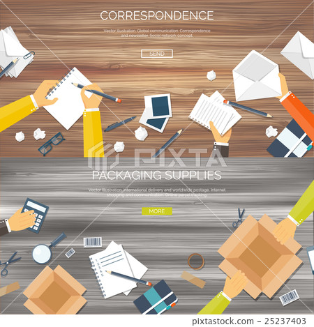 Flat vector illustration backgrounds set 25237403