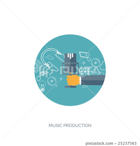 Vector illustration. Flat background. Music 25237563