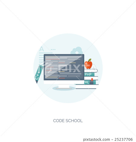 Vector illustration. Flat background. Coding Vector illustration. Flat background. Coding 25237706