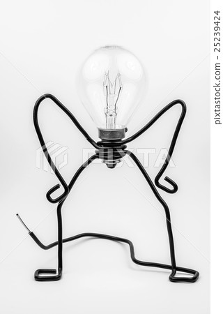 Fantasy figure of a light bulb and wire. 25239424