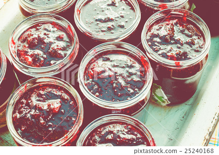 Jars With Sweet Tasty Yummy Red Jam Jars With Sweet Tasty Yummy Red Jam 25240168