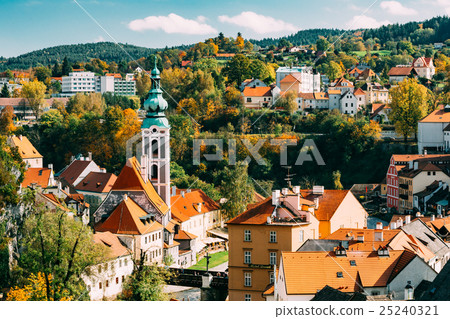 Cityscape of Cesky Krumlov, Czech republic. Sunny 25240321