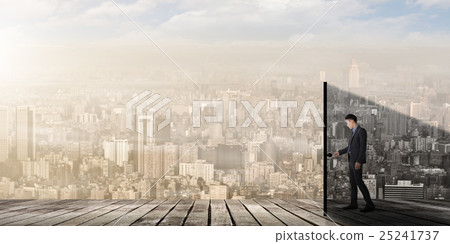 business man open a door 25241737