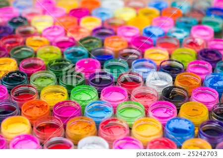 Colorful water color in bottles 25242703