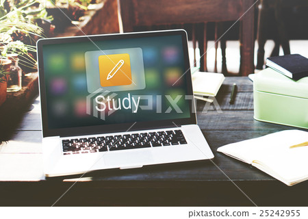 Pencil Icon Online Education Learning Graphic Concept Pencil Icon Online Education Learning Graphic Concept 25242955