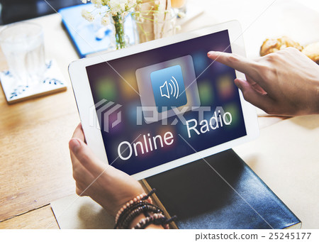 Digital Music Streaming Multimedia Entertainment Online Concept 25245177