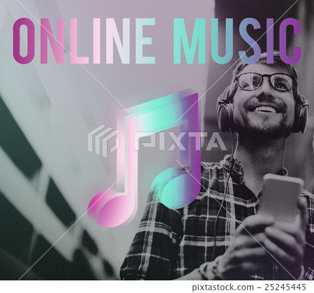 Digital Music Streaming Online Entertainment Media Concept Digital Music Streaming Online Entertainment Media Concept 25245445