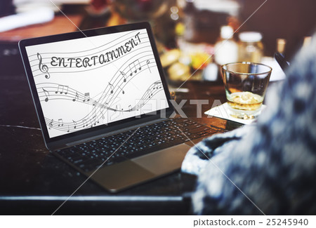 Music Notes Entertainment Melody Listening Concept Music Notes Entertainment Melody Listening Concept 25245940