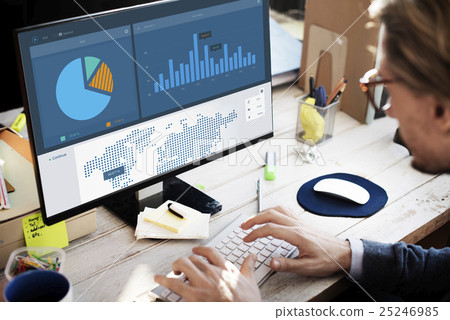 World Economy Chart Money Data Concept 25246985
