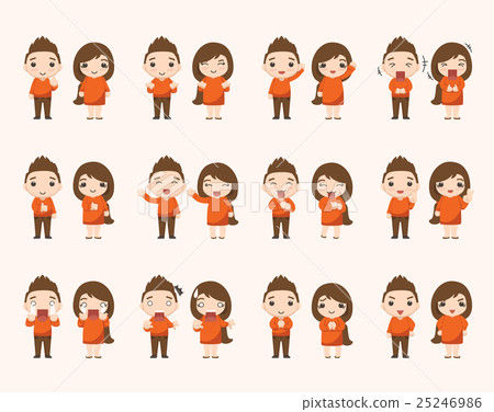 Boy and girl emotion characters Boy and girl emotion characters 25246986
