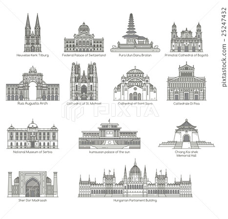 World Landmark Icon Set 25247432
