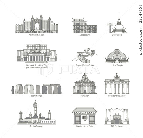 World Landmark Icon Set 25247659